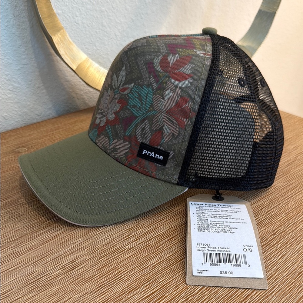 nwt PrAna Lower Pines Floral Mesh Cap - Picture 2 of 5